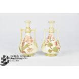 Pair of Royal Worcester Blush Ivory Vases