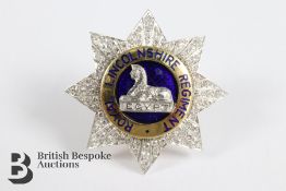 Royal Lincolnshire Regimental Diamond and Enamel Brooch