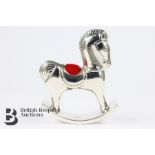 Silver Rocking Horse Pin Cushion