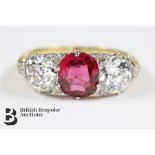 Stunning 18ct Gold Natural Ruby and Diamond Ring