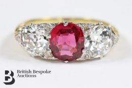 Stunning 18ct Gold Natural Ruby and Diamond Ring