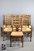 Six Oak Ladder Back Chairs