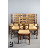 Six Oak Ladder Back Chairs