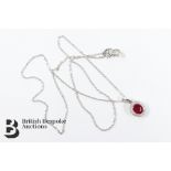 18ct White Gold Ruby and Diamond Pendant