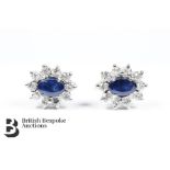 Pair of 18ct White Gold Sapphire and Diamond Earrings