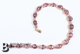 18ct Yellow Gold Pink Sapphire Bracelet