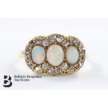 19th Century 18ct Yellow Gold Diamond and Opal Ring