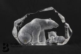 Mats Jonasson Lead Crystal and Glass Sculpture