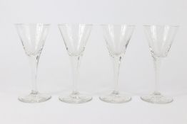Set of Four Bohemian Crystal Glasses