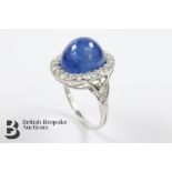 Stunning 8.49ct Cabochon Sapphire and Diamond Ring