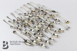 Forty Five Miscellaneous Silver Teaspoons