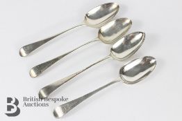 Four 18th Century Silver Serving Spoons