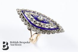 Antique Rose Cut Diamond and Enamel Ring