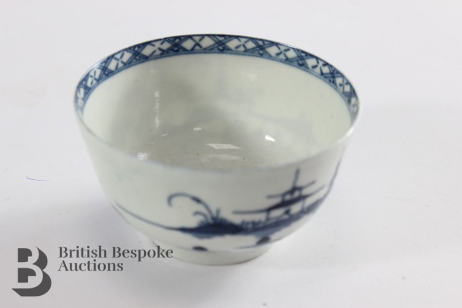 Dr Wall, or first period Worcester Blue and White Tea Bowl and Saucer - Image 12 of 15