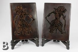 Pair of Indonesian Copper Plate Print Block