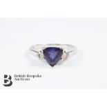 18ct White Gold Tanzanite and Diamond Ring