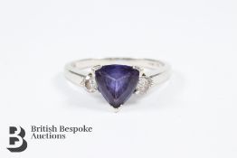 18ct White Gold Tanzanite and Diamond Ring