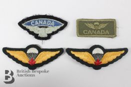 Four Airborne Related Canadian Badges