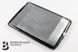 Late Art Deco Chrome Plated and Enamel Cigarette Case