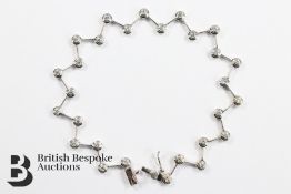 Bespoke 18ct White Gold and Diamond Lattice-work Bracelet