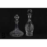 Two Cut Crystal Decanter and Stoppers