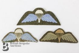 Three British Army Paratroopers Cloth Wings