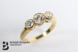 18ct Yellow Gold Three Stone Diamond Ring