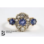 18ct Yellow Gold Cornflower Blue Sapphire and Diamond Ring