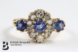 18ct Yellow Gold Cornflower Blue Sapphire and Diamond Ring