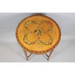 Mahogany Hand Painted Circular Table