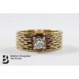 9ct Yellow Gold Solitaire Diamond Wedding Ring