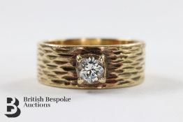 9ct Yellow Gold Solitaire Diamond Wedding Ring