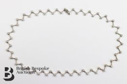 Bespoke 18ct White Gold and Diamond Lattice Necklace