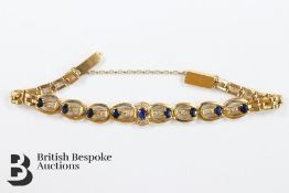 18ct Gold Sapphire and Diamond Bracelet