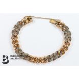 18ct Rose Gold and Diamond Curb-link Bracelet