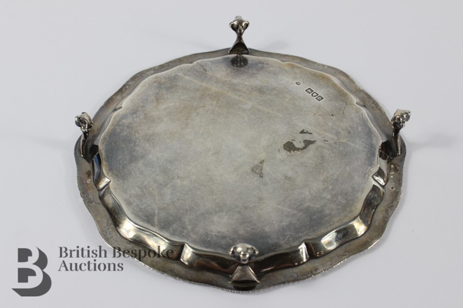 Late Victorian Silver Card Tray - Image 5 of 6