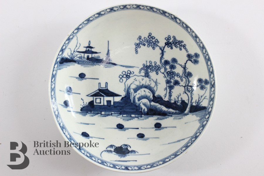 Dr Wall, or first period Worcester Blue and White Tea Bowl and Saucer - Image 3 of 15