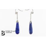 Pair of 14ct White Gold Lapis Lazuli Earrings