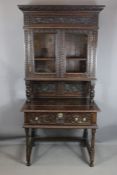 Carved 18th/19th Century Carved Oak Display Cabinet