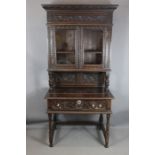 Carved 18th/19th Century Carved Oak Display Cabinet