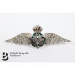 18ct White Gold and Enamel RAF Sweetheart Badge