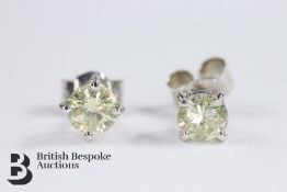 14ct White Gold Diamond Ear Studs