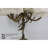 French Brass Ormolu Four Branch Lamp Stand