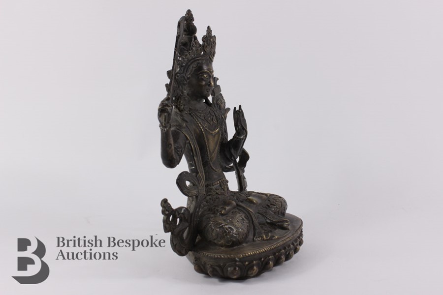 Indian Bodhisattva Figurine - Image 6 of 9