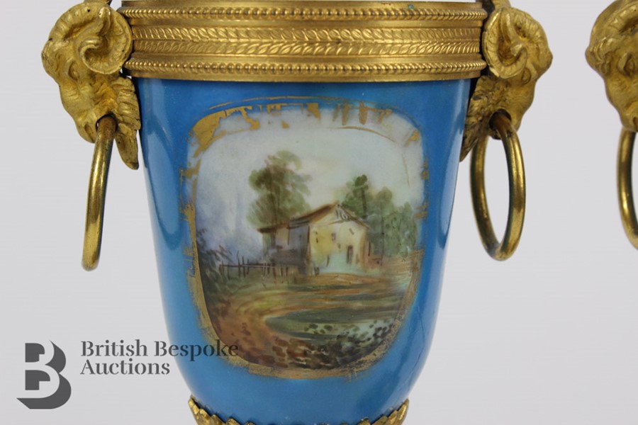 Pair of 19th Century Sevres Porcelain and Ormulu Vases - Image 8 of 10