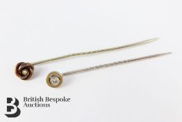 18ct White Gold Tie Pin