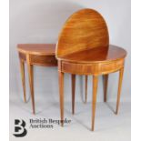 Pair of 20th Century Mahogany Occasional Crescent Tables
