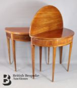 Pair of 20th Century Mahogany Occasional Crescent Tables