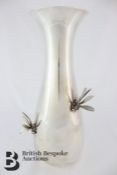 Thistle & Bee Silver Fluted Vase