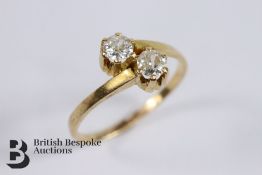 9ct Yellow Gold Diamond Cross-Over Ring